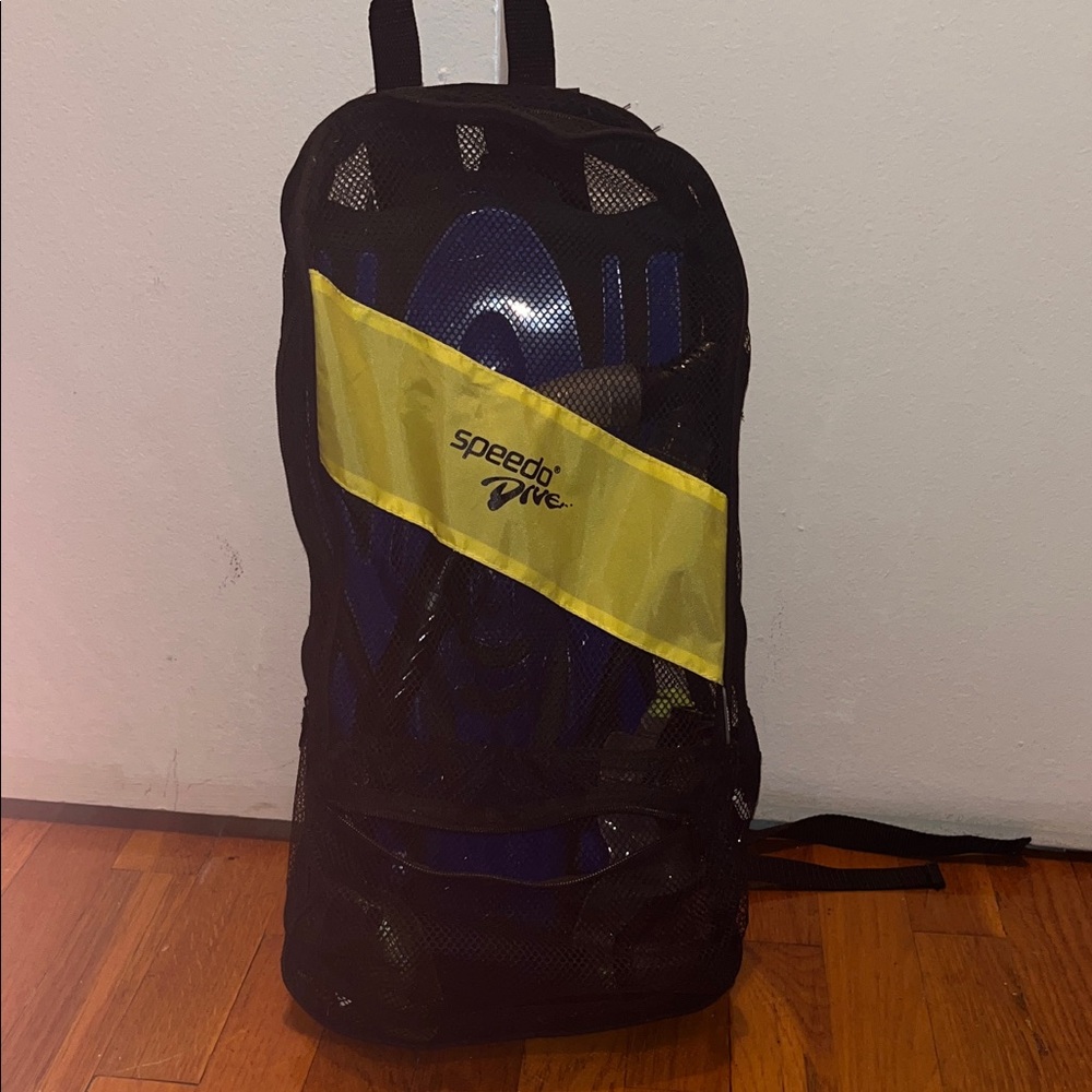 🏳️🌈 Speedo Dive Blue & Black Snorkel Set with Bag - NWOT - Picture 9 of 10